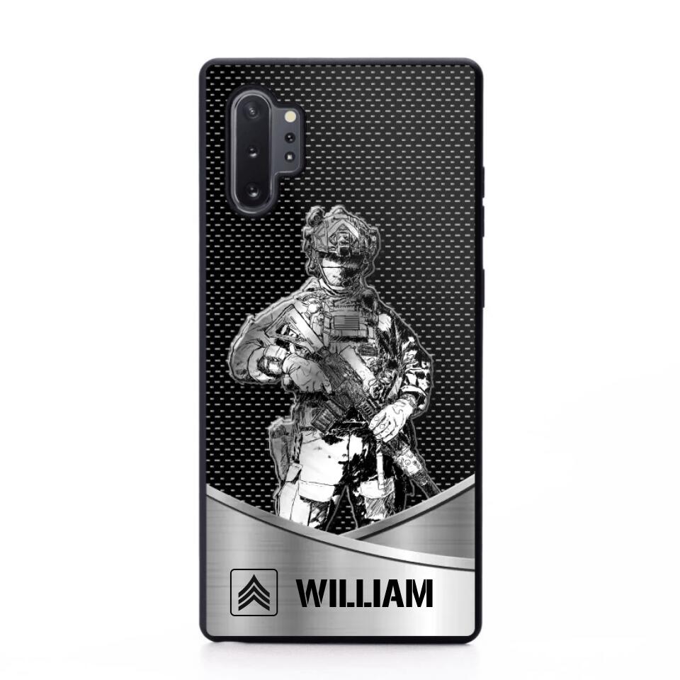 Personalized US Soldier/ Veteran Rank Camo Phonecase 3D Printed 23JAN-DT10