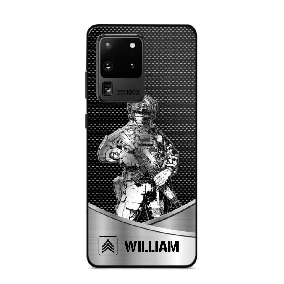 Personalized US Soldier/ Veteran Rank Camo Phonecase 3D Printed 23JAN-DT10