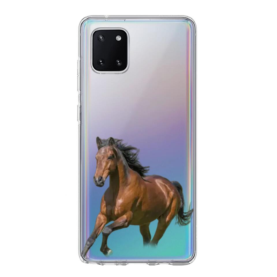 Personalized Horse Lover Transparent Silicone Phone Case 22JAN-VD10