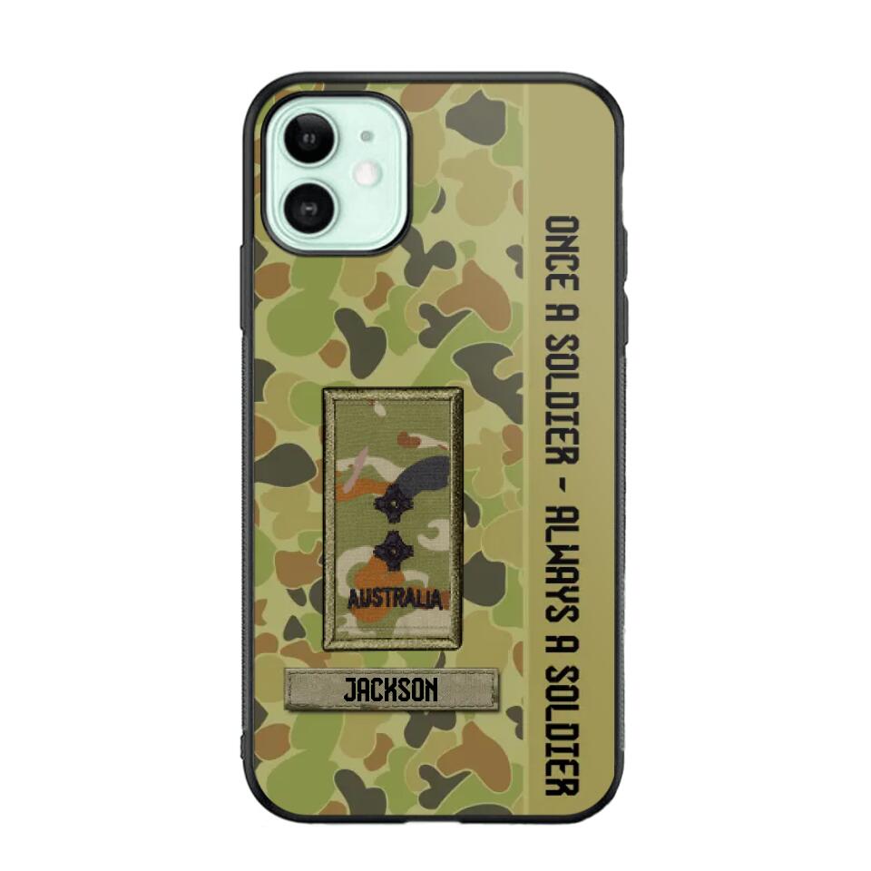 Personalized Australian Soldier/ Veteran Once A Soldier Always A Soldier Phonecase 3D Printed QTDT1101