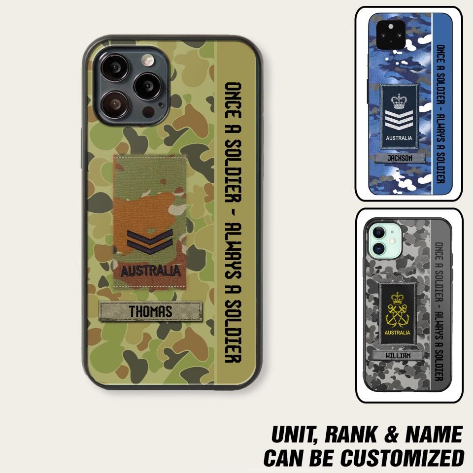 Personalized Australian Soldier/ Veteran Once A Soldier Always A Soldier Phonecase 3D Printed QTDT1101