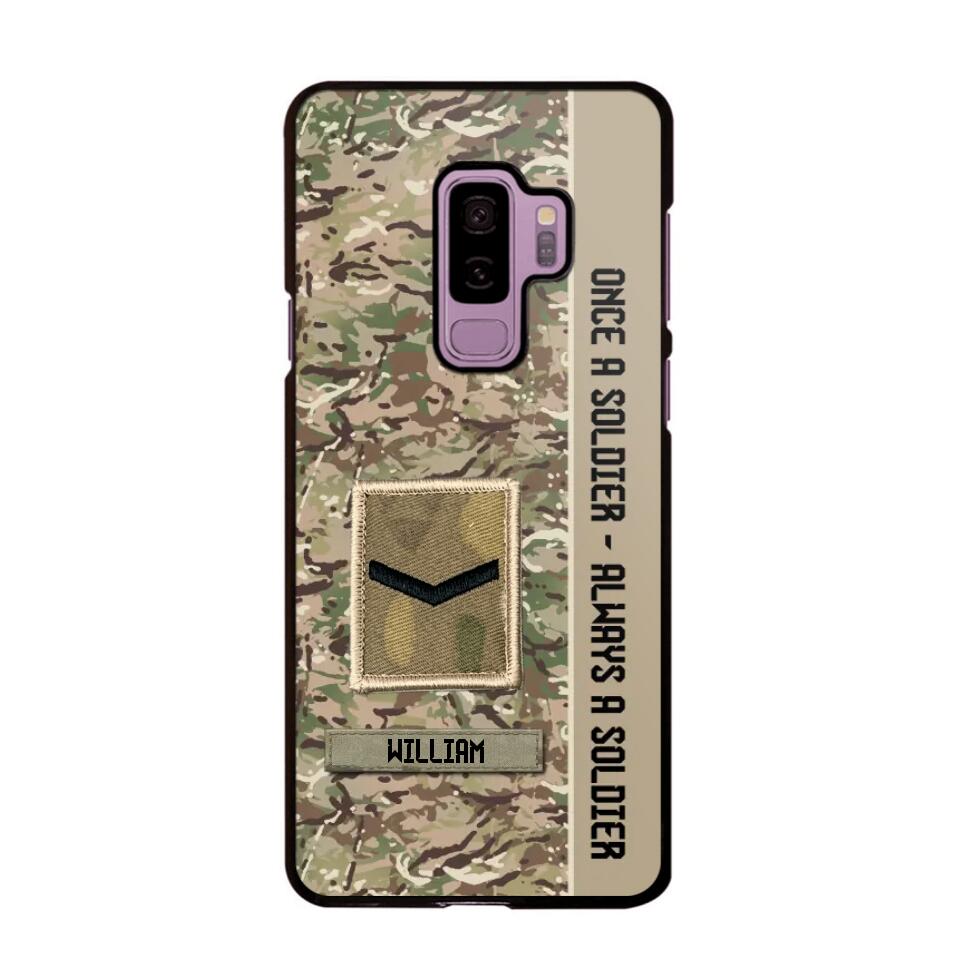 Personalized UK Soldier/ Veteran Once A Soldier Always A Soldier Phonecase 3D Printed QTDT1101