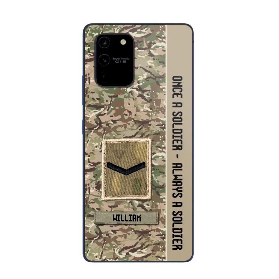 Personalized UK Soldier/ Veteran Once A Soldier Always A Soldier Phonecase 3D Printed QTDT1101