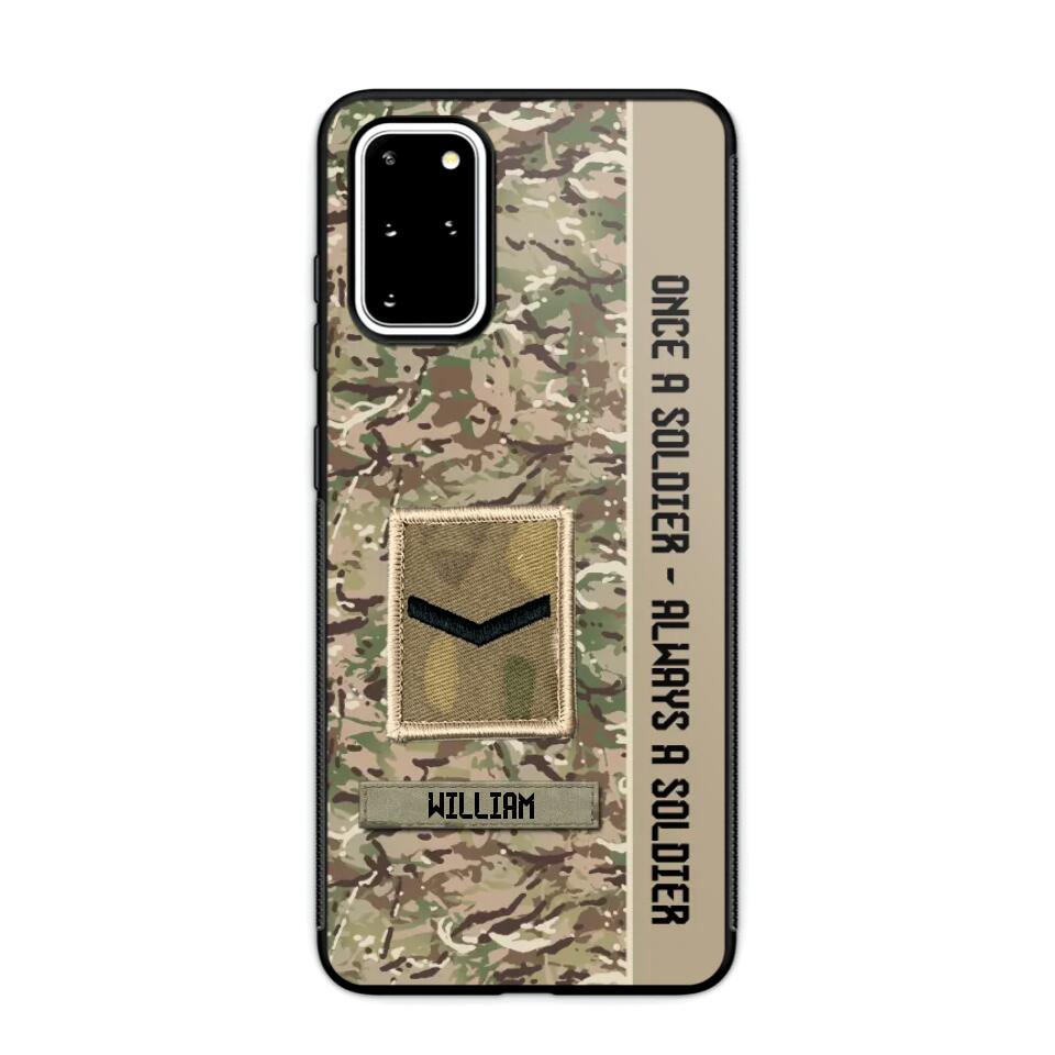 Personalized UK Soldier/ Veteran Once A Soldier Always A Soldier Phonecase 3D Printed QTDT1101