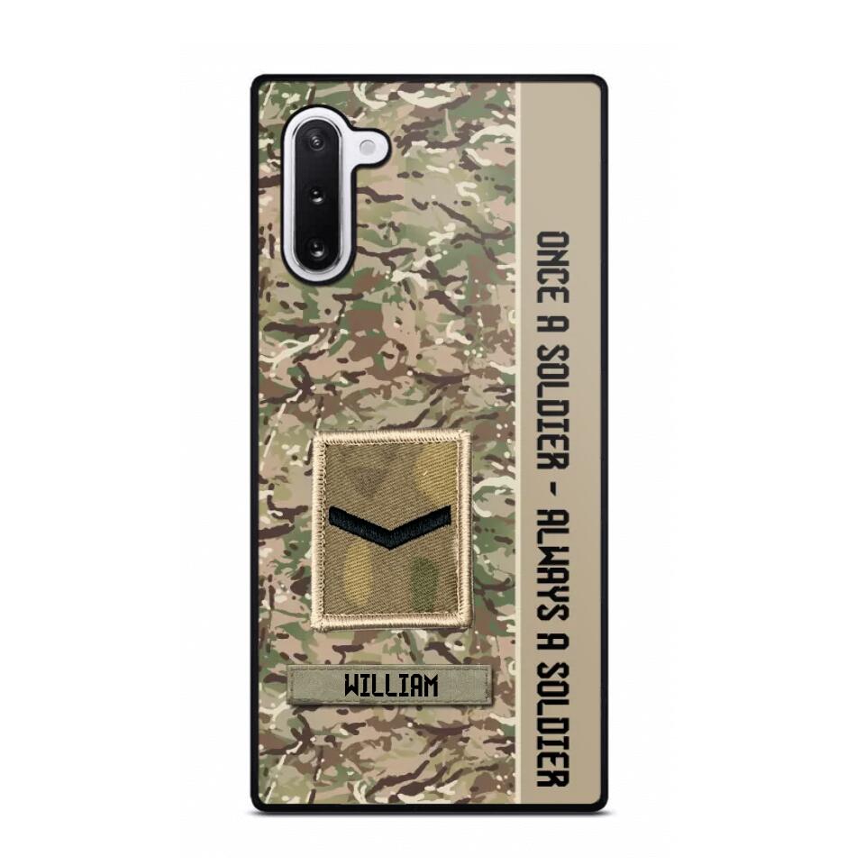 Personalized UK Soldier/ Veteran Once A Soldier Always A Soldier Phonecase 3D Printed QTDT1101