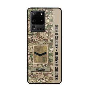 Personalized UK Soldier/ Veteran Once A Soldier Always A Soldier Phonecase 3D Printed QTDT1101