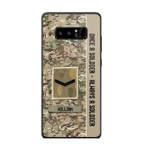 Personalized UK Soldier/ Veteran Once A Soldier Always A Soldier Phonecase 3D Printed QTDT1101