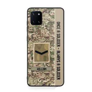 Personalized UK Soldier/ Veteran Once A Soldier Always A Soldier Phonecase 3D Printed QTDT1101