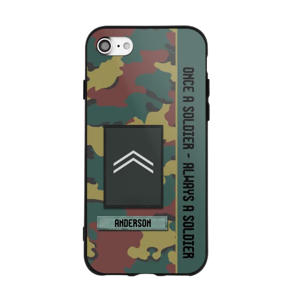 Personalized Belgium Soldier/ Veteran Once A Soldier Always A Soldier Phonecase 3D Printed QTDT1101