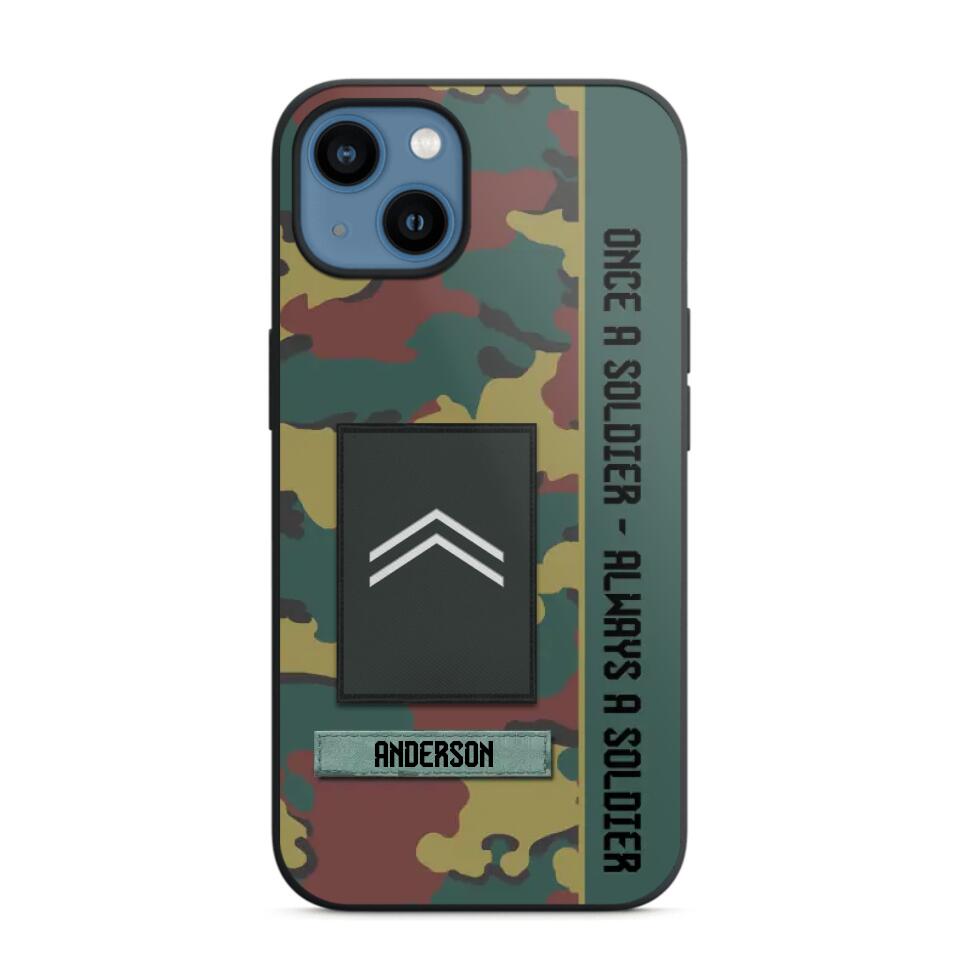 Personalized Belgium Soldier/ Veteran Once A Soldier Always A Soldier Phonecase 3D Printed QTDT1101