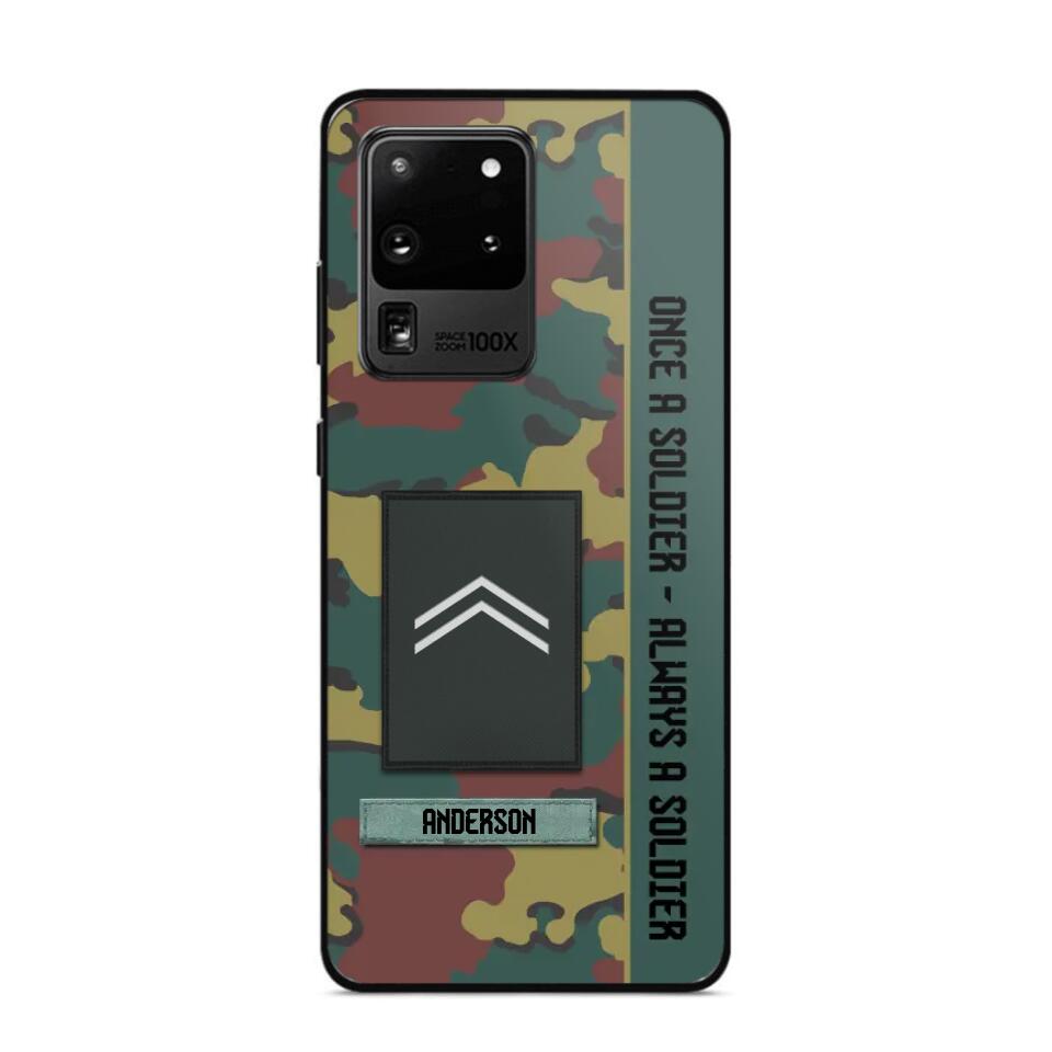 Personalized Belgium Soldier/ Veteran Once A Soldier Always A Soldier Phonecase 3D Printed QTDT1101