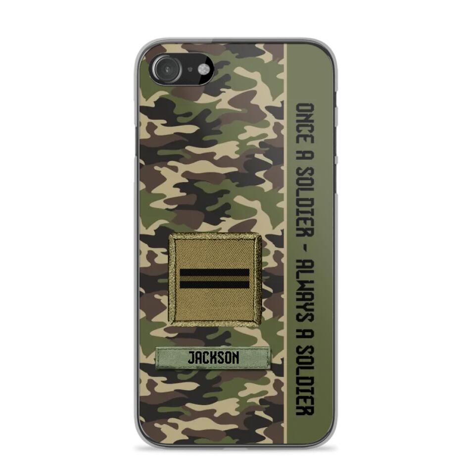 Personalized French Soldier/ Veteran Once A Soldier Always A Soldier Phonecase 3D Printed QTDT1101