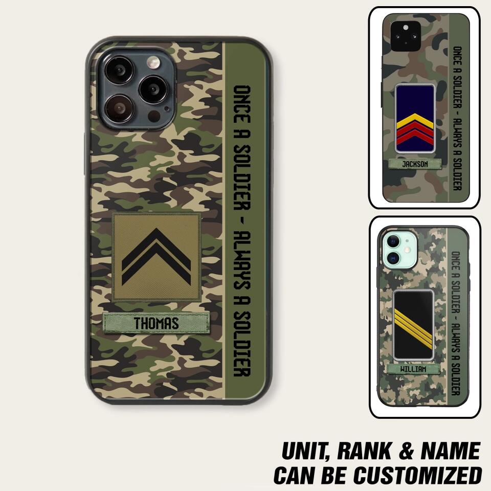 Personalized French Soldier/ Veteran Once A Soldier Always A Soldier Phonecase 3D Printed QTDT1101