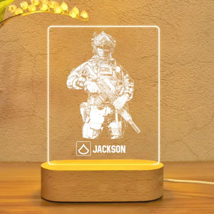 Personalized US Soldier/ Veteran Rank Name Led Lamp Printed 23JAN-HY11