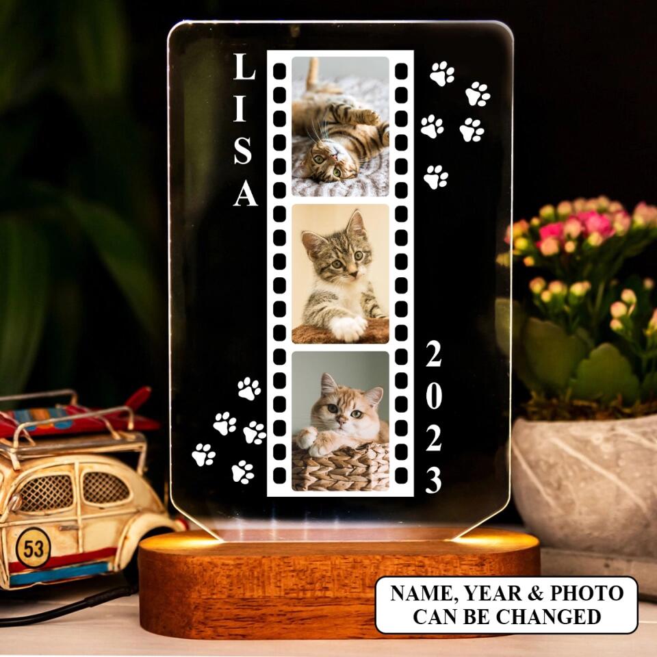 Personalized Your Cat Image Cat Lovers Led Lamp Printed PNHY1101