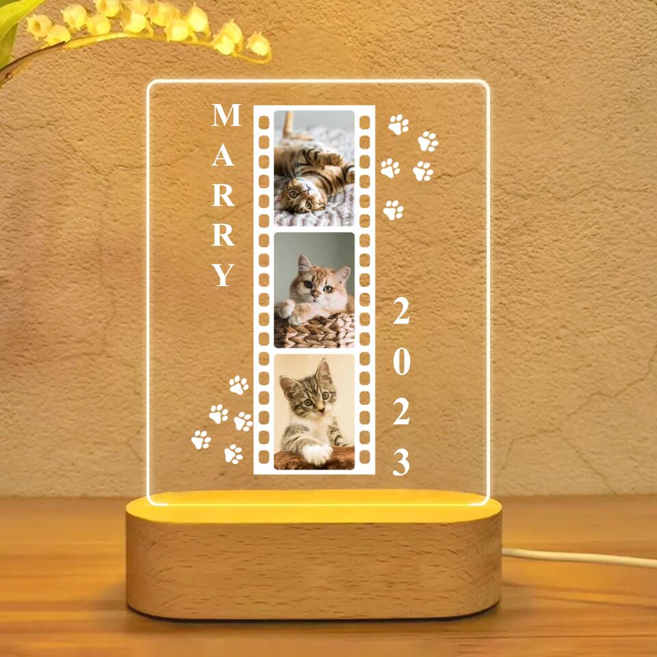 Personalized Your Cat Image Cat Lovers Led Lamp Printed PNHY1101