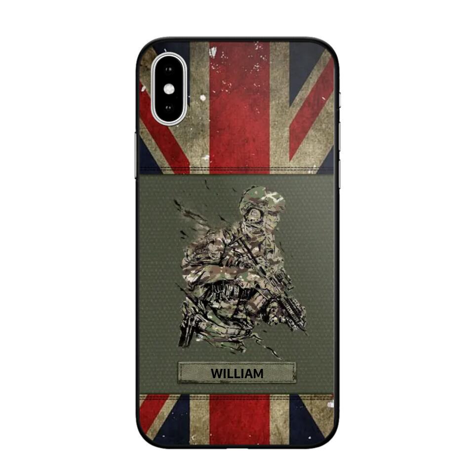 Personalized UK Soldier/ Veteran Phonecase 3D Printed 23JAN-HY13