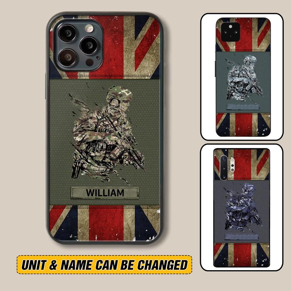 Personalized UK Soldier/ Veteran Phonecase 3D Printed 23JAN-HY13