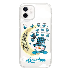 Personalized Grandma Snowman I Love You To The Moon And Back kid Name Heart Phonecase 3D Printed 23JAN-DT13