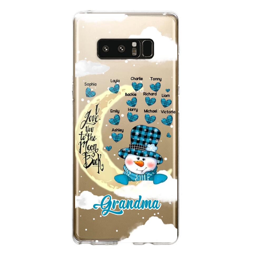 Personalized Grandma Snowman I Love You To The Moon And Back kid Name Heart Phonecase 3D Printed 23JAN-DT13