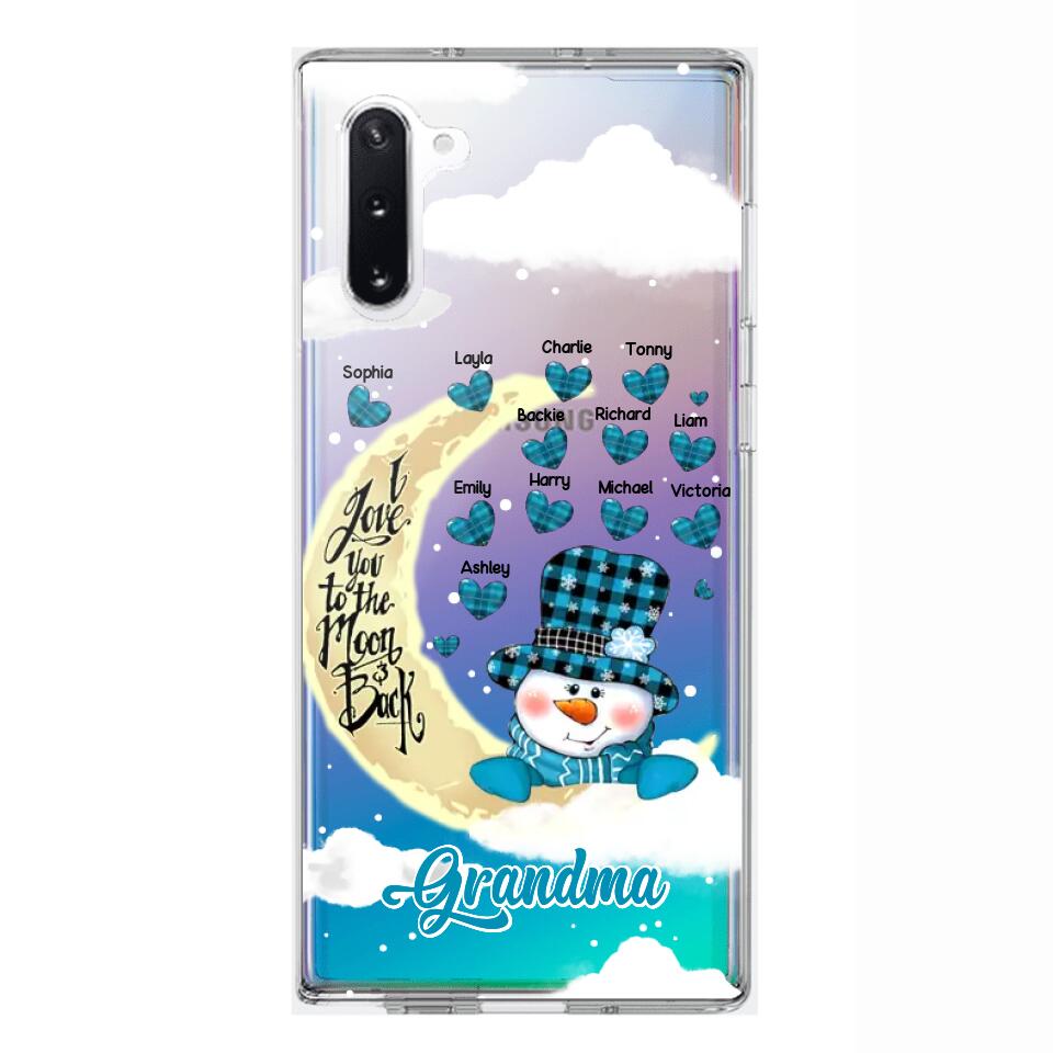 Personalized Grandma Snowman I Love You To The Moon And Back kid Name Heart Phonecase 3D Printed 23JAN-DT13