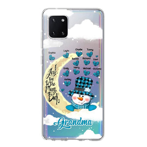 Personalized Grandma Snowman I Love You To The Moon And Back kid Name Heart Phonecase 3D Printed 23JAN-DT13