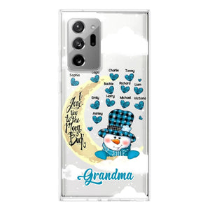 Personalized Grandma Snowman I Love You To The Moon And Back kid Name Heart Phonecase 3D Printed 23JAN-DT13