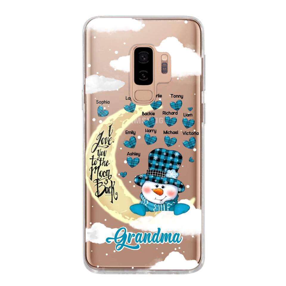 Personalized Grandma Snowman I Love You To The Moon And Back kid Name Heart Phonecase 3D Printed 23JAN-DT13