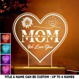 Personalized Mom With Kid Name Sunflower We Love You Led Lamp Printed PNHQ1301