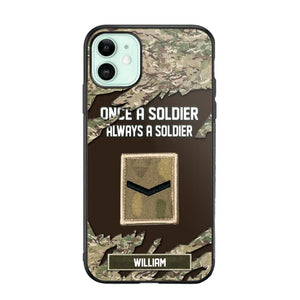 Personalized UK Soldier/ Veteran Once A Soldier Always A Soldier Phonecase 3D Printed QTHQ1701