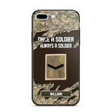 Personalized UK Soldier/ Veteran Once A Soldier Always A Soldier Phonecase 3D Printed QTHQ1701