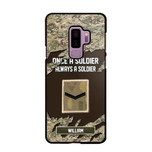 Personalized UK Soldier/ Veteran Once A Soldier Always A Soldier Phonecase 3D Printed QTHQ1701