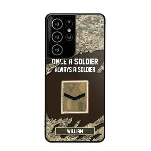 Personalized UK Soldier/ Veteran Once A Soldier Always A Soldier Phonecase 3D Printed QTHQ1701