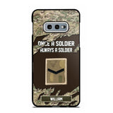 Personalized UK Soldier/ Veteran Once A Soldier Always A Soldier Phonecase 3D Printed QTHQ1701