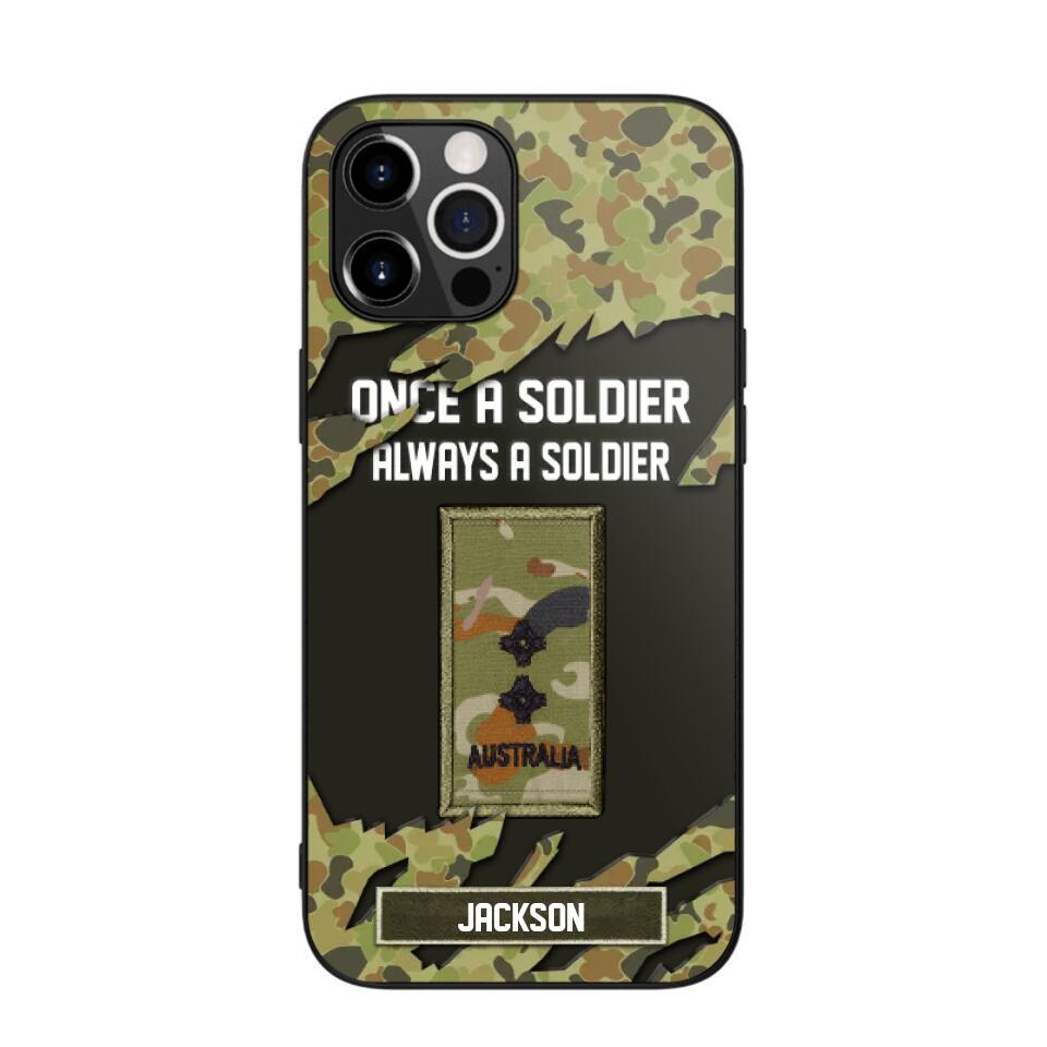 Personalized Australian Soldier/ Veteran Once A Soldier Always A Soldier Phonecase 3D Printed QTHQ1701