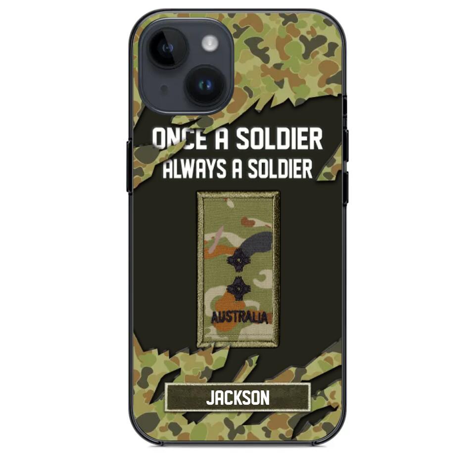 Personalized Australian Soldier/ Veteran Once A Soldier Always A Soldier Phonecase 3D Printed QTHQ1701