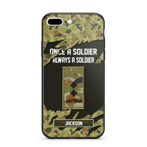 Personalized Australian Soldier/ Veteran Once A Soldier Always A Soldier Phonecase 3D Printed QTHQ1701