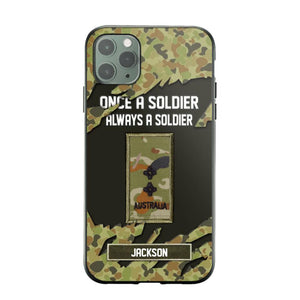 Personalized Australian Soldier/ Veteran Once A Soldier Always A Soldier Phonecase 3D Printed QTHQ1701