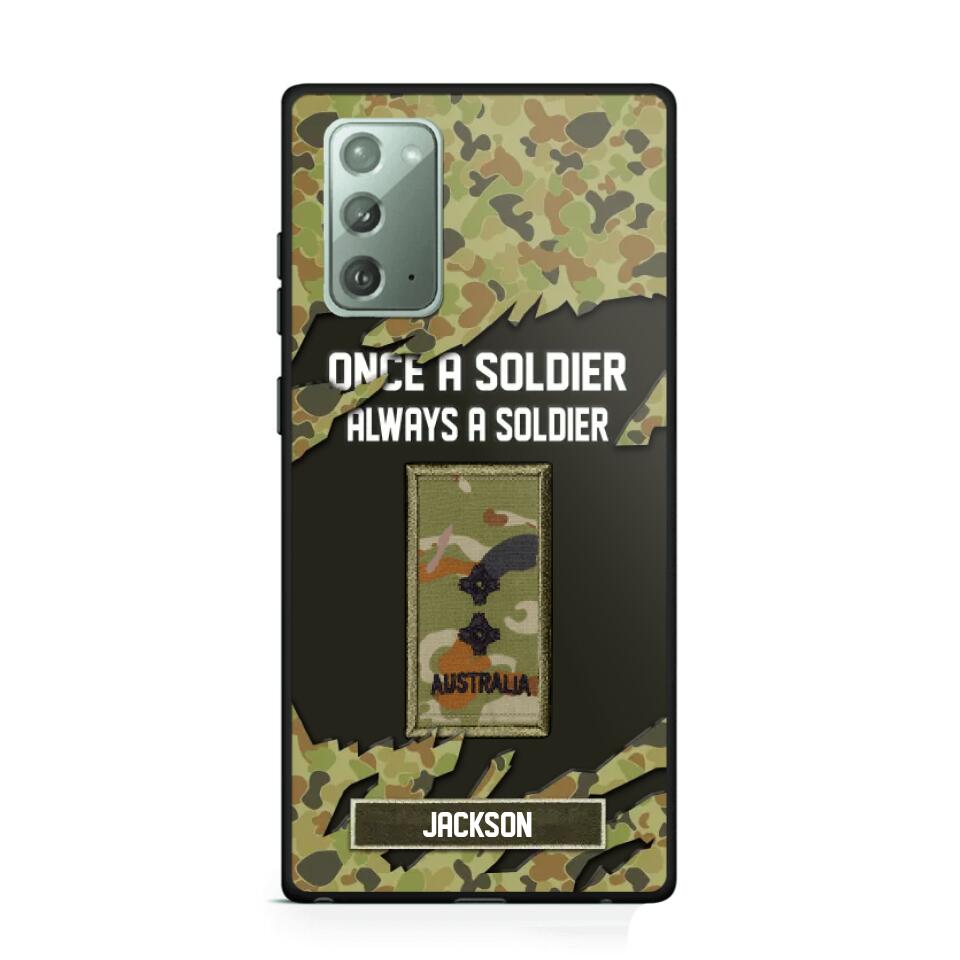 Personalized Australian Soldier/ Veteran Once A Soldier Always A Soldier Phonecase 3D Printed QTHQ1701