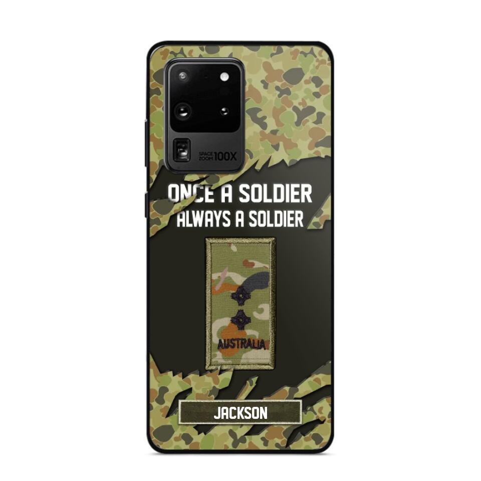 Personalized Australian Soldier/ Veteran Once A Soldier Always A Soldier Phonecase 3D Printed QTHQ1701