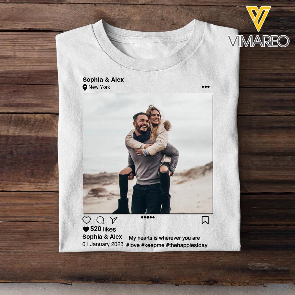 Personalized Photo Husband Wife Couple Valentine Gift Tshirt Printed PNDT180123