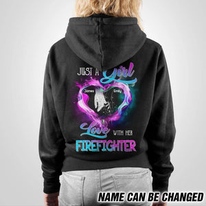 Personalized Just a girl in love with her Firefighter Hoodie printed QTDT2901