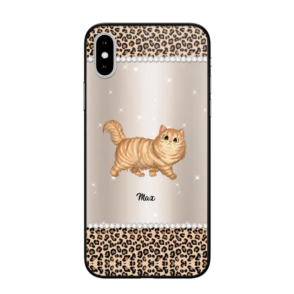 Personalized Leopard Skin Cat Phonecase Printed 23JAN-VD30