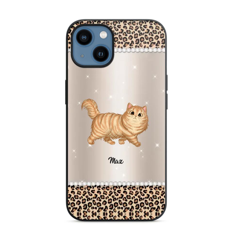 Personalized Leopard Skin Cat Phonecase Printed 23JAN-VD30