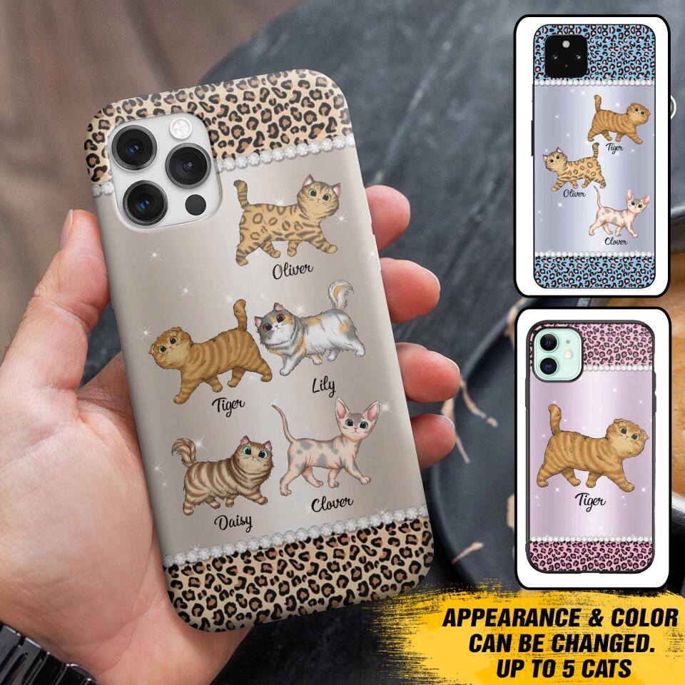 Personalized Leopard Skin Cat Phonecase Printed 23JAN-VD30