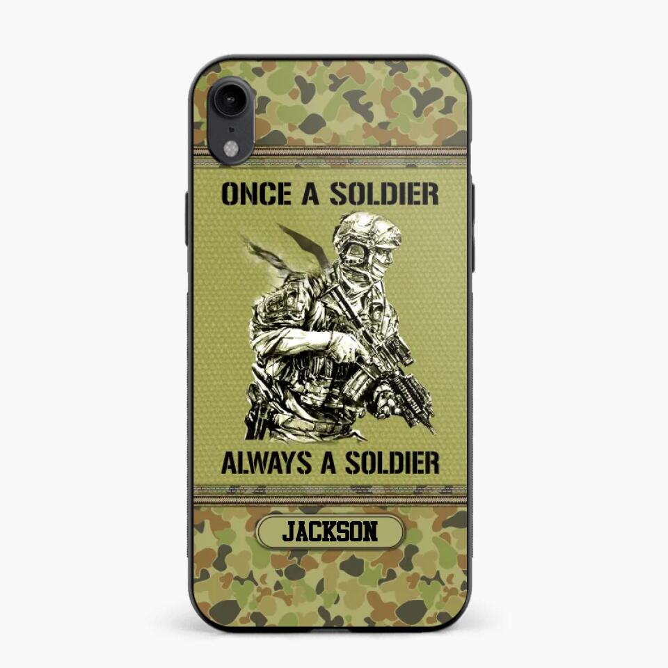 Personalized Once A Soldier Always A Soldier Australian Soldier/Veteran Phonecase Printed 23JAN-DT31