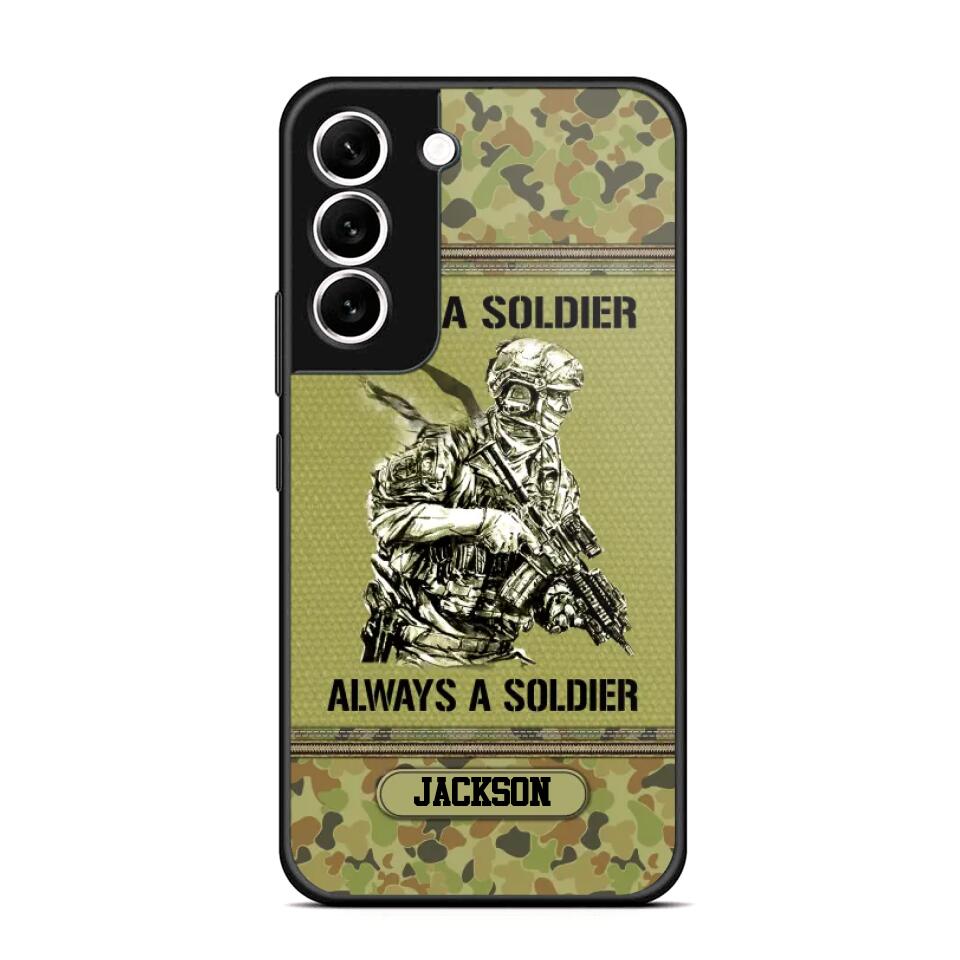 Personalized Once A Soldier Always A Soldier Australian Soldier/Veteran Phonecase Printed 23JAN-DT31