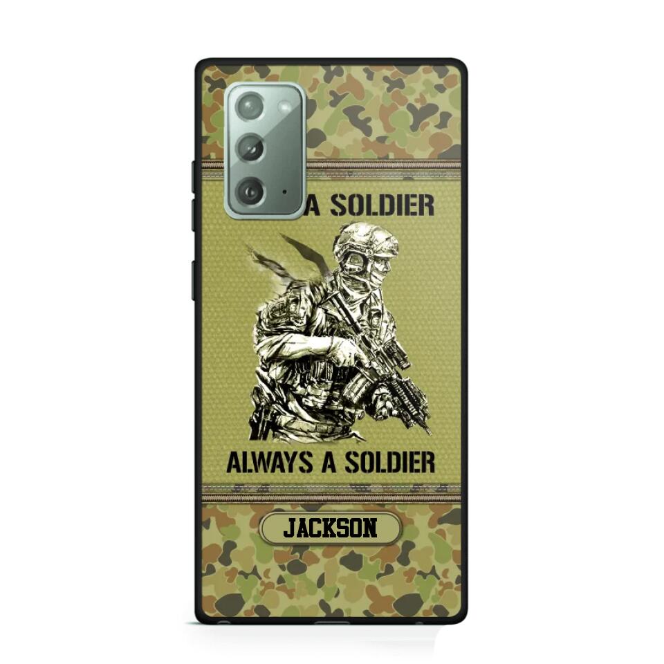 Personalized Once A Soldier Always A Soldier Australian Soldier/Veteran Phonecase Printed 23JAN-DT31