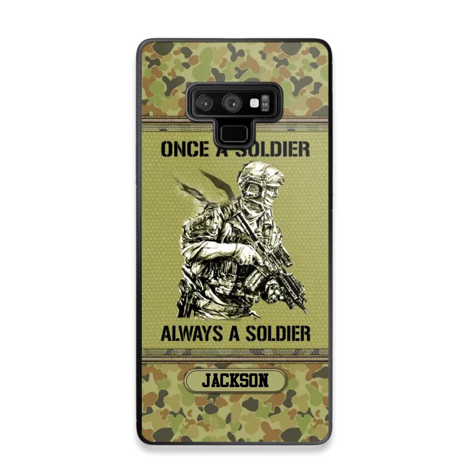 Personalized Once A Soldier Always A Soldier Australian Soldier/Veteran Phonecase Printed 23JAN-DT31