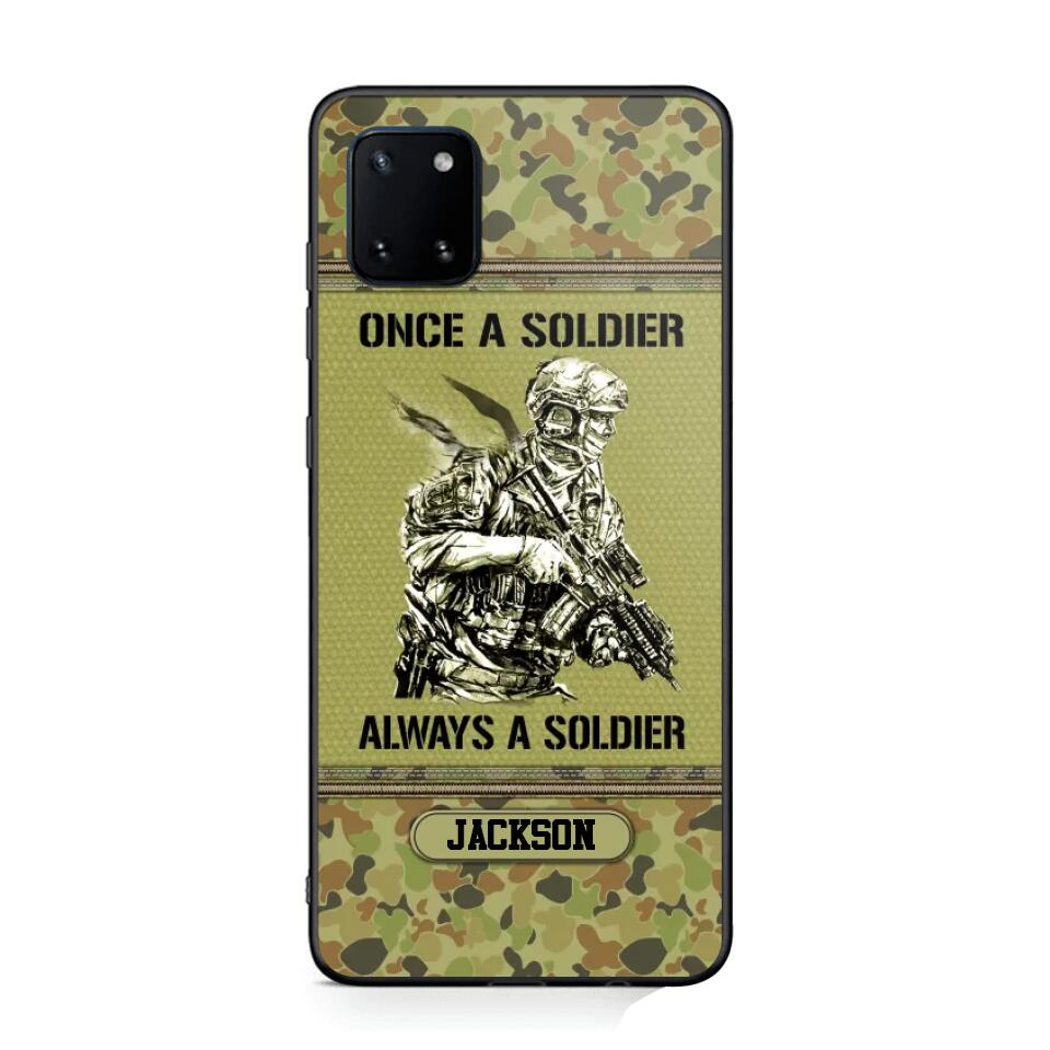 Personalized Once A Soldier Always A Soldier Australian Soldier/Veteran Phonecase Printed 23JAN-DT31